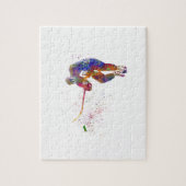 Ice hockey player in watercolor legpuzzel (Verticaal)