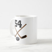 Ice Hockey Player Jersey Number 54 Gift Koffiemok (Voorkant links)