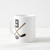 Ice Hockey Player Jersey Number 9 Gift Koffiemok (Voorkant links)