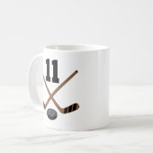 Ice Hockey Player Jersey nummer 11 Gift Koffiemok (Voorkant links)