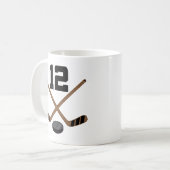 Ice Hockey Player Jersey nummer 12 Gift Koffiemok (Voorkant links)