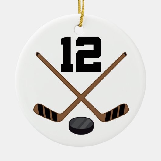 Ice Hockey Player Jersey nummer 12 Ornament (Voorkant)