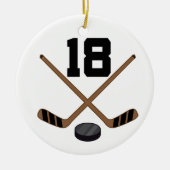Ice Hockey Player Jersey nummer 18 Ornament (Voorkant)
