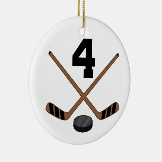 Ice Hockey Player Jersey nummer 4 Ornament (Rechts)