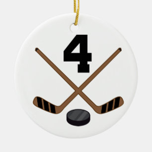Ice Hockey Player Jersey nummer 4 Ornament