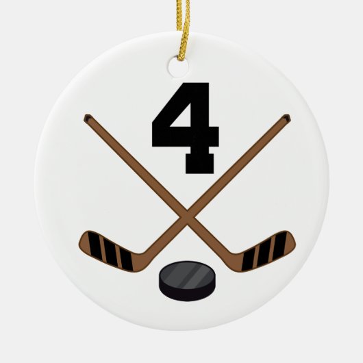 Ice Hockey Player Jersey nummer 4 Ornament (Voorkant)