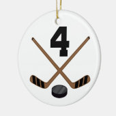 Ice Hockey Player Jersey nummer 4 Ornament (Links)
