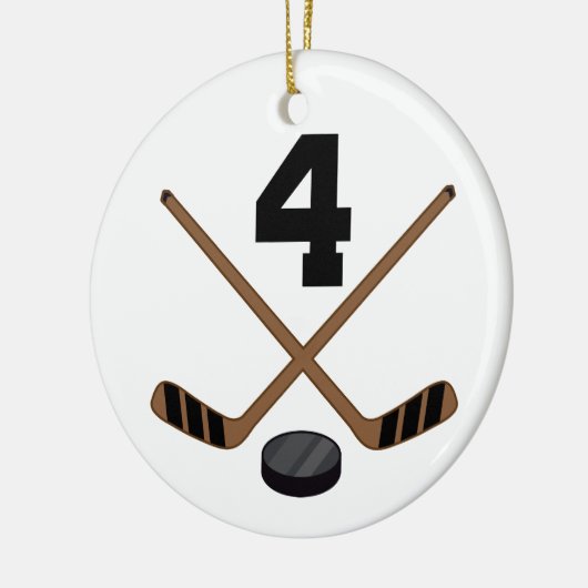 Ice Hockey Player Jersey nummer 4 Ornament (Links)