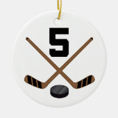 Ice Hockey Player Jersey nummer 5 Ornament (Voorkant)