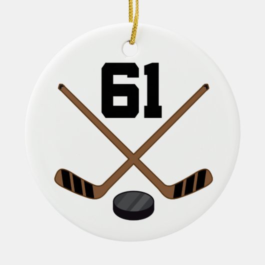Ice Hockey Player Jersey nummer 61 Ornament (Voorkant)