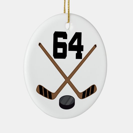 Ice Hockey Player Jersey nummer 64 Ornament (Rechts)
