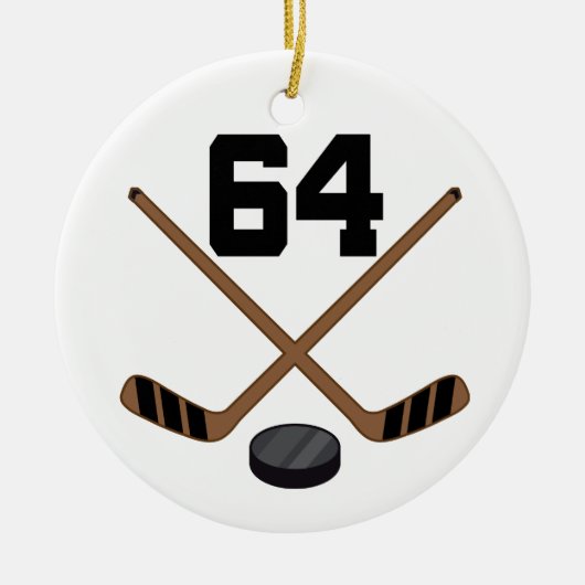 Ice Hockey Player Jersey nummer 64 Ornament (Voorkant)