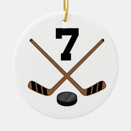 Ice Hockey Player Jersey nummer 7 Ornament (Voorkant)
