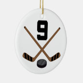 Ice Hockey Player Jersey Nummer 9 Ornament (Rechts)