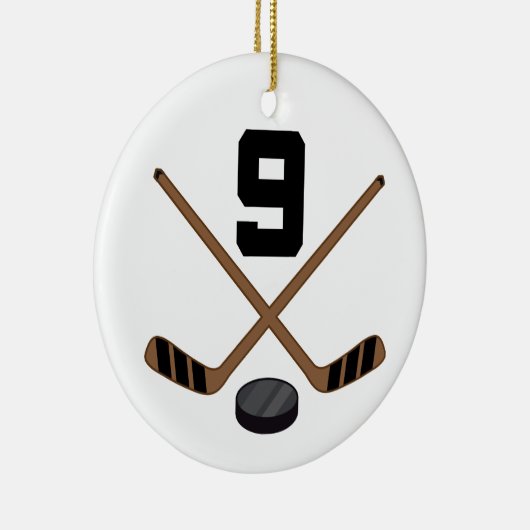 Ice Hockey Player Jersey Nummer 9 Ornament (Rechts)