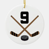 Ice Hockey Player Jersey Nummer 9 Ornament (Voorkant)