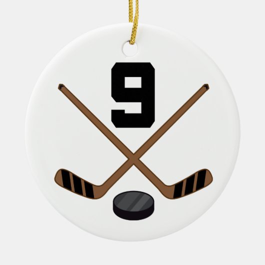 Ice Hockey Player Jersey Nummer 9 Ornament (Voorkant)