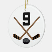 Ice Hockey Player Jersey Nummer 9 Ornament (Links)