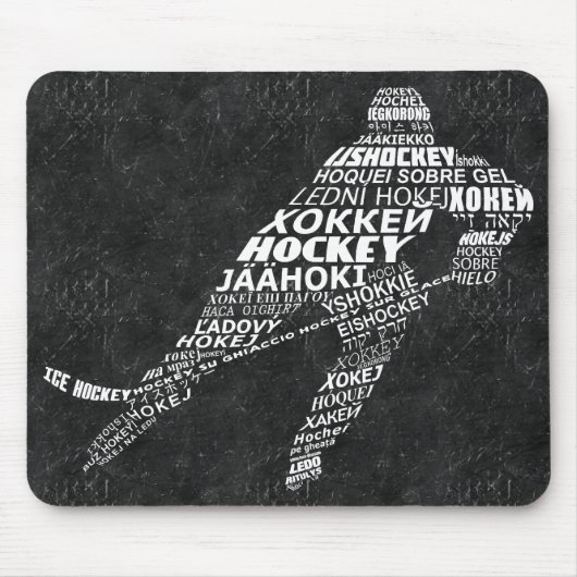 Ice Hockey Player Languages Mousemat Muismat (Voorkant)