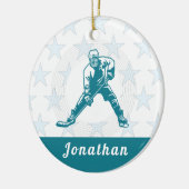 Ice Hockey Player Star Custom Name Winter Sports Keramisch Ornament (Links)