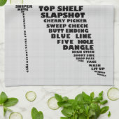 Ice Hockey Player Typography Tea Towel Theedoek (Gevouwen)