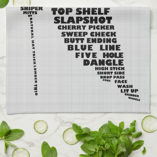 Ice Hockey Player Typography Tea Towel Theedoek (Gevouwen)