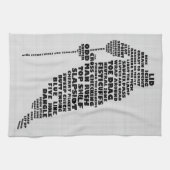 Ice Hockey Player Typography Tea Towel Theedoek (Horizontaal)