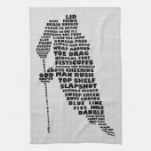 Ice Hockey Player Typography Tea Towel Theedoek (Verticaal)