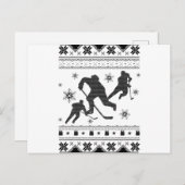 Ice Hockey Player Ugly kerst | Hockey Gift Briefkaart (Voorkant / Achterkant)