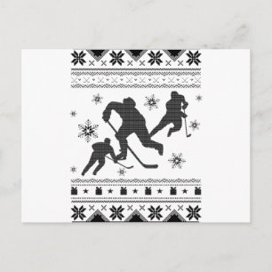 Ice Hockey Player Ugly kerst   Hockey Gift Briefkaart