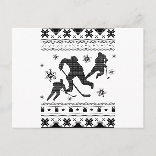 Ice Hockey Player Ugly kerst | Hockey Gift Briefkaart (Voorkant)
