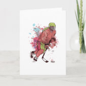 ICE HOCKEY PLAYER WATERVERF KAART (Voorkant)