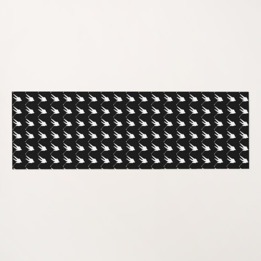 Ice Hockey Player Yoga Mat Black en White  (Achterkant (horizontaal))