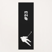 Ice Hockey Player Yoga Mat Black en White  (Voorkant)