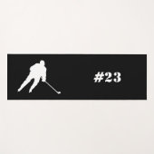 Ice Hockey Player Yoga Mat Black en White  (Voorkant (horizontaal))