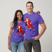 Ice Hockey Playing Santa T  Christmas Gift T-shirt (Unisex)