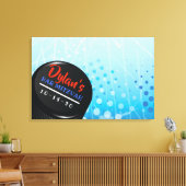 ICE HOCKEY PUCK Bar Mitzvah Aanmelden in Geheugenb Canvas Afdruk (Insitu (Woonkamer))