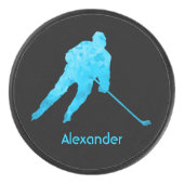 Ice Hockey puck player silhouette turquoette (Voorkant)