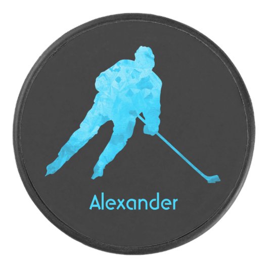 Ice Hockey puck player silhouette turquoette (Voorkant)
