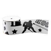 Ice Hockey Puck Sticks Player Pattern Fun Sports Grosgrain Lint (Spoel)