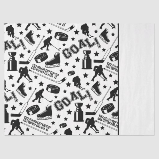 Ice Hockey Pucks Sticks Player Game Goals Sports Tissuepapier (Voorkant)