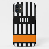 Ice Hockey Referee Zebra Stripe gepersonaliseerd Case-Mate iPhone Case (Achterkant)