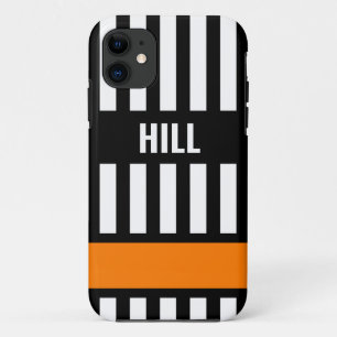 Ice Hockey Referee Zebra Stripe gepersonaliseerd Case-Mate iPhone Case