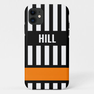 Ice Hockey Referee Zebra Stripe gepersonaliseerd Case-Mate iPhone Case