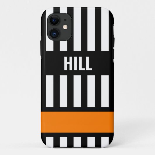 Ice Hockey Referee Zebra Stripe gepersonaliseerd Case-Mate iPhone Case (Achterkant)