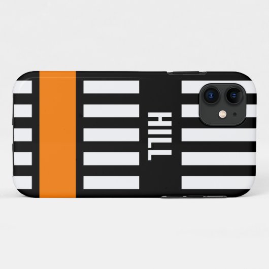 Ice Hockey Referee Zebra Stripe gepersonaliseerd Case-Mate iPhone Case (Achterkant (horizontaal))