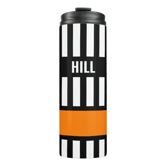 Ice Hockey Reference Zebra Stripe Thermal Tumbler Thermosbeker (Voorkant)