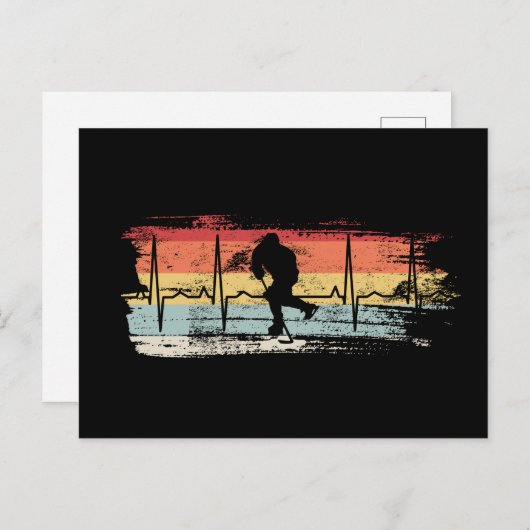 Ice Hockey Retro Briefkaart (Voorkant / Achterkant)