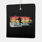 Ice Hockey Retro Keramisch Ornament (Links)