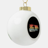 Ice Hockey Retro Keramische Bal Ornament (Links)